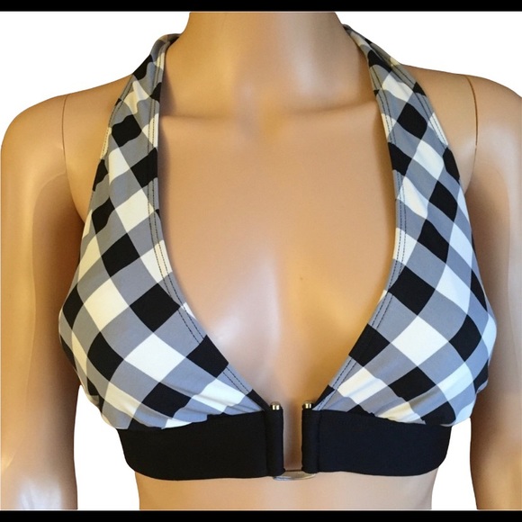 Other - Black and White Plaid Bikini Top